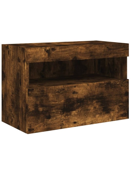 Tv plaukti ar led lampiņām, 60x30x40 cm, ozolkoka krāsā
