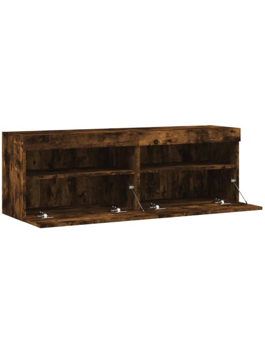 Tv plaukti ar led lampiņām, 2 gab., 60x30x40 cm, ozolkoka krāsa