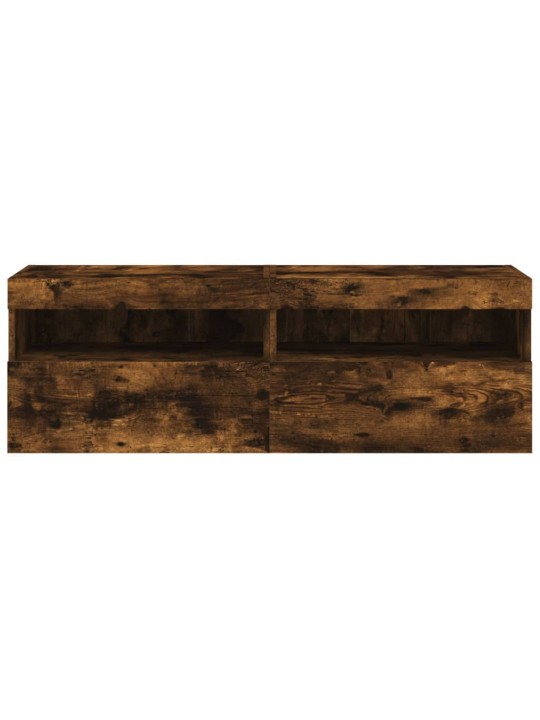 Tv plaukti ar led lampiņām, 2 gab., 60x30x40 cm, ozolkoka krāsa