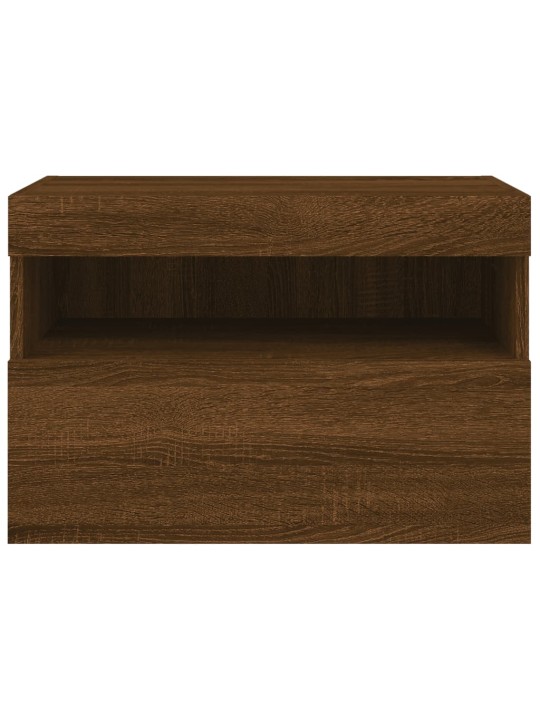 Tv plaukti ar led lampiņām, 60x30x40 cm, brūna ozolkoka