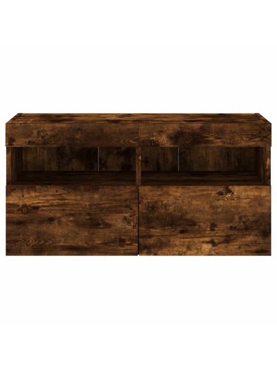 Tv plaukti ar led lampiņām, 80x30x40 cm, ozolkoka krāsā