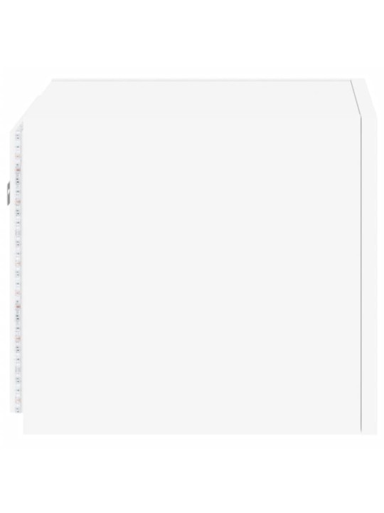 Tv galdiņš ar led lampiņām, balti, 30,5x35x30 cm