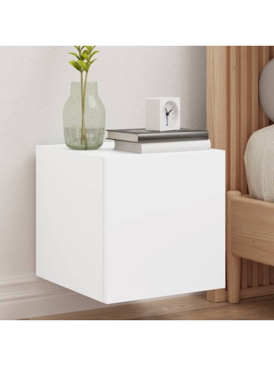 Tv galdiņš ar led lampiņām, balti, 30,5x35x30 cm