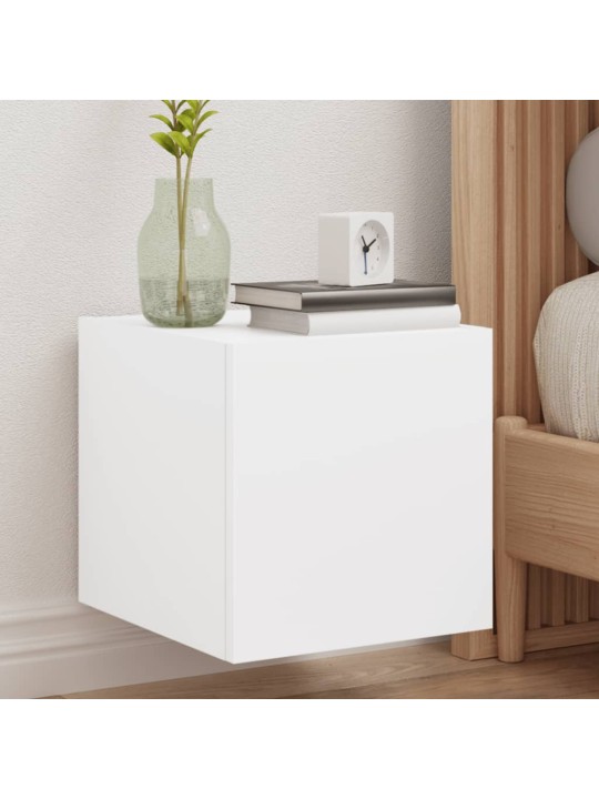 Tv galdiņi ar led lampiņām, 2 gab., balti, 30,5x35x30 cm