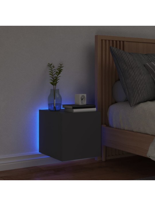 Tv galdiņš ar led lampiņām, melni, 30,5x35x30 cm