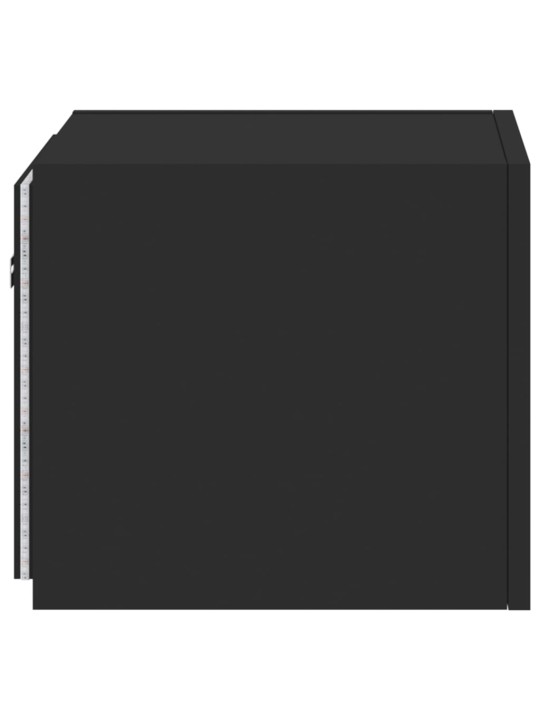 Tv galdiņš ar led lampiņām, melni, 30,5x35x30 cm