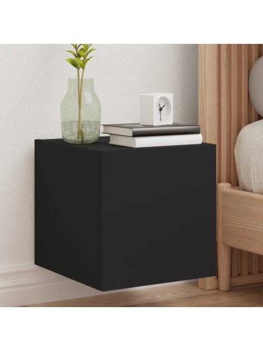 Tv galdiņš ar led lampiņām, melni, 30,5x35x30 cm