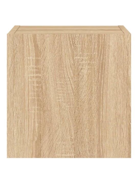 Tv plaukti ar led lampiņām, 30,5x35x30 cm, koka krāsā