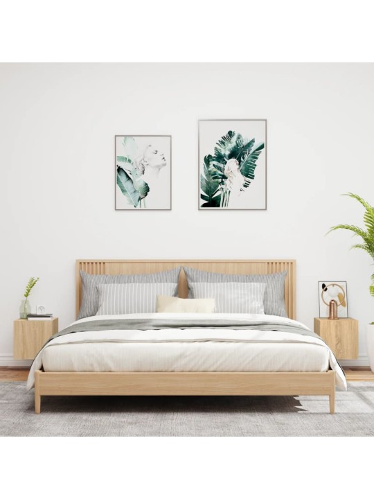 Tv plaukti ar led lampiņām, 2 gab., 30,5x35x30 cm, koka krāsa