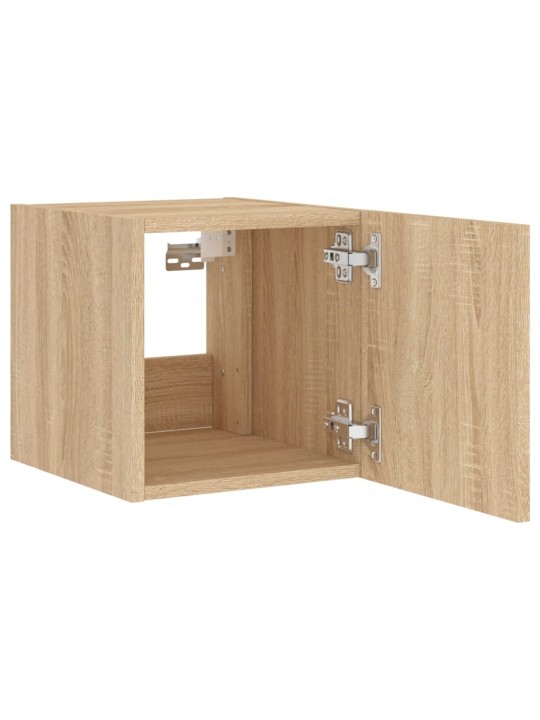 Tv plaukti ar led lampiņām, 2 gab., 30,5x35x30 cm, koka krāsa