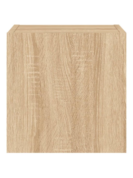 Tv plaukti ar led lampiņām, 2 gab., 30,5x35x30 cm, koka krāsa