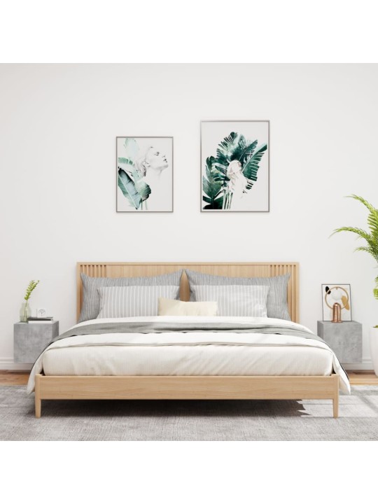 Tv galdiņi ar led lampiņām, 2 gab., betona pelēki, 30,5x35x30cm