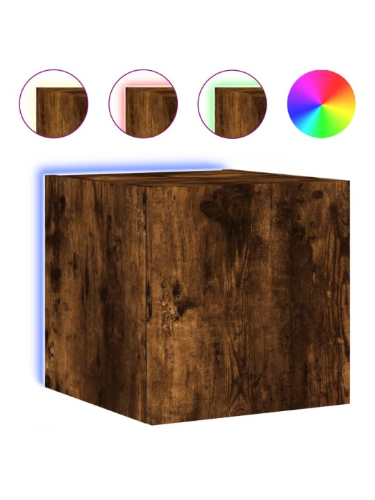 Tv plaukti ar led lampiņām, 30,5x35x30 cm, ozolkoka krāsā