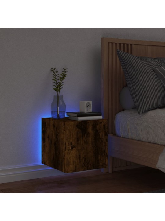 Tv plaukti ar led lampiņām, 30,5x35x30 cm, ozolkoka krāsā