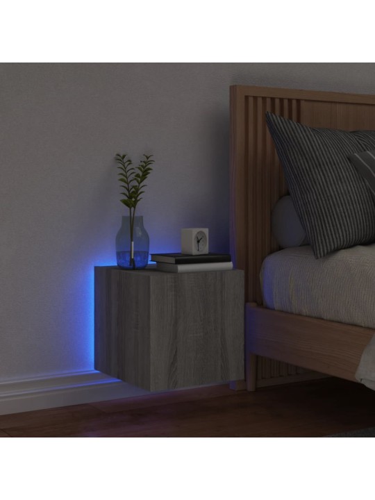 Tv skapītis ar led lampiņām, pelēka ozola krāsa, 30,5x35x30 cm