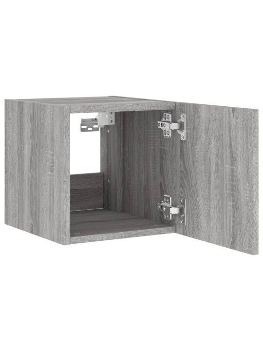 Tv skapītis ar led lampiņām, pelēka ozola krāsa, 30,5x35x30 cm