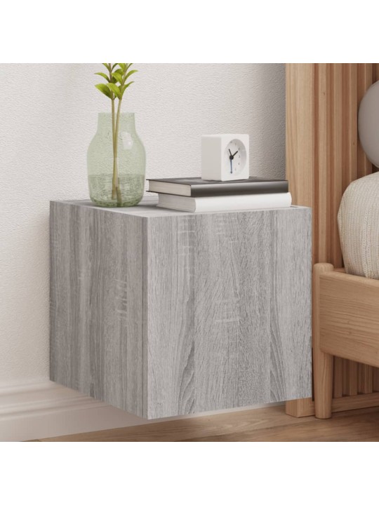 Tv skapītis ar led lampiņām, pelēka ozola krāsa, 30,5x35x30 cm