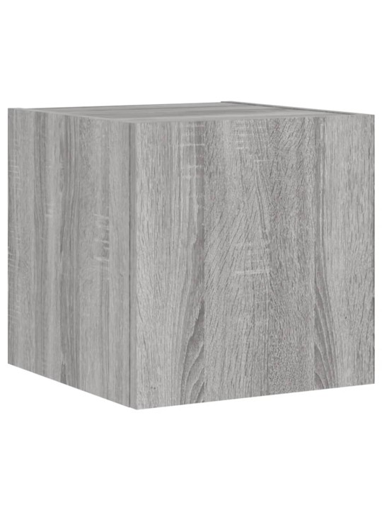 Tv plaukti ar led lampiņām, 2 gab., 30,5x35x30 cm, pelēka ozola