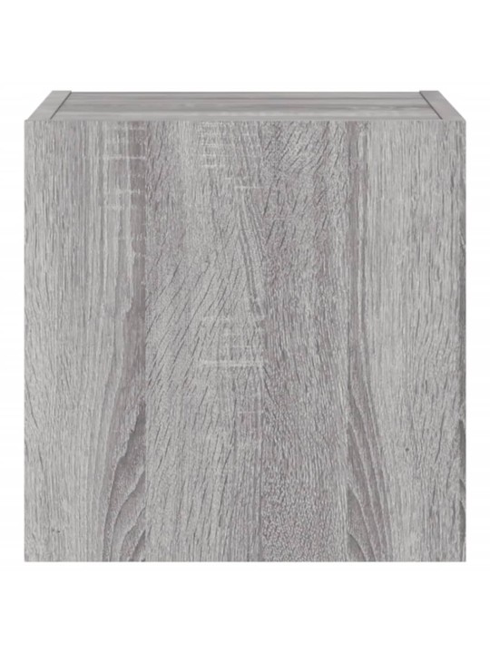 Tv plaukti ar led lampiņām, 2 gab., 30,5x35x30 cm, pelēka ozola