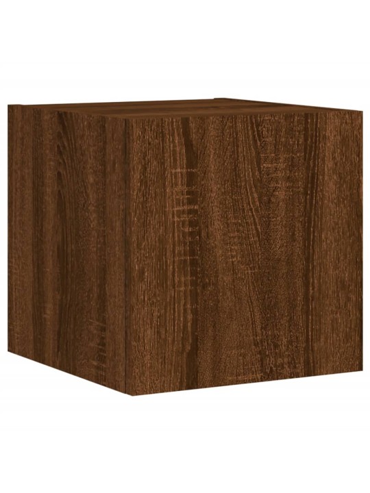 Tv plaukti ar led lampiņām, 2 gab., 30,5x35x30 cm, brūna ozola