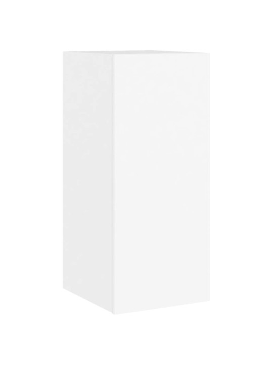 Tv galdiņš ar led lampiņām, balti, 30,5x35x70 cm