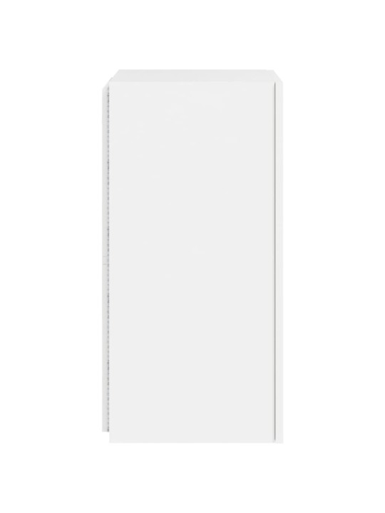 Tv galdiņš ar led lampiņām, balti, 30,5x35x70 cm