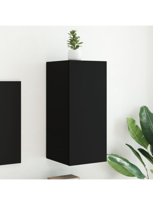 Tv galdiņš ar led lampiņām, melni, 30,5x35x70 cm