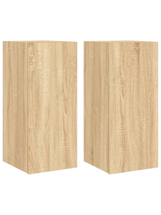 Tv plaukti ar led lampiņām, 2 gab., 30,5x35x70 cm, koka krāsa