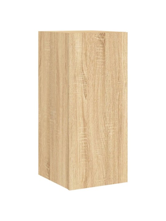 Tv plaukti ar led lampiņām, 2 gab., 30,5x35x70 cm, koka krāsa