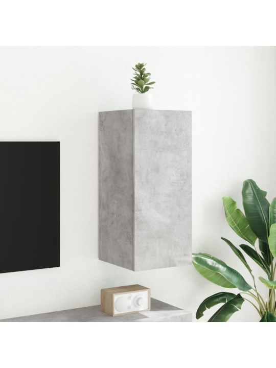 Tv galdiņi ar led lampiņām, betona pelēki, 30,5x35x70 cm