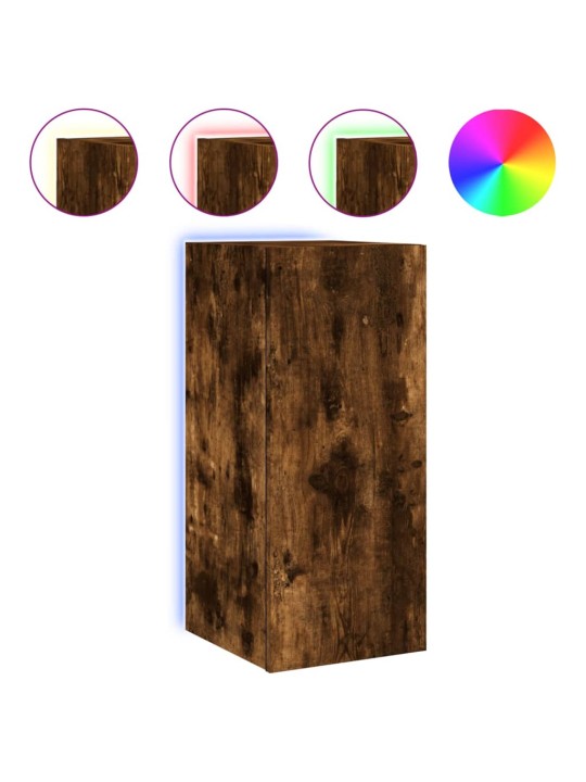 Tv plaukti ar led lampiņām, 30,5x35x70 cm, ozolkoka krāsā