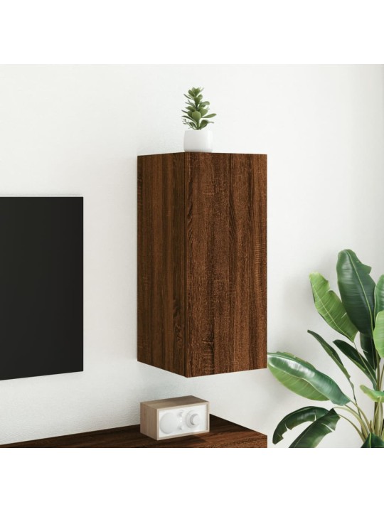Tv plaukti ar led lampiņām, 30,5x35x70 cm, brūna ozola