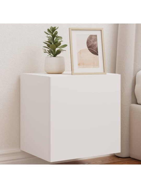Tv galdiņi ar led lampiņām, 2 gab., balti, 40,5x35x40 cm