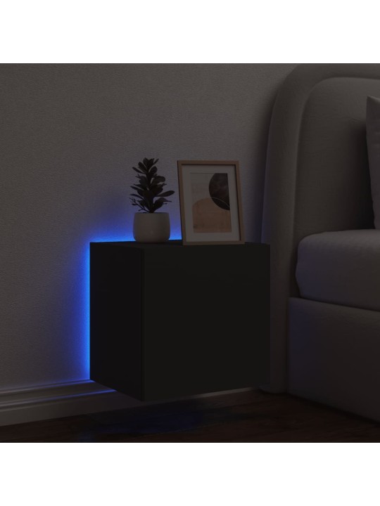 Tv galdiņš ar led lampiņām, melni, 40,5x35x40 cm