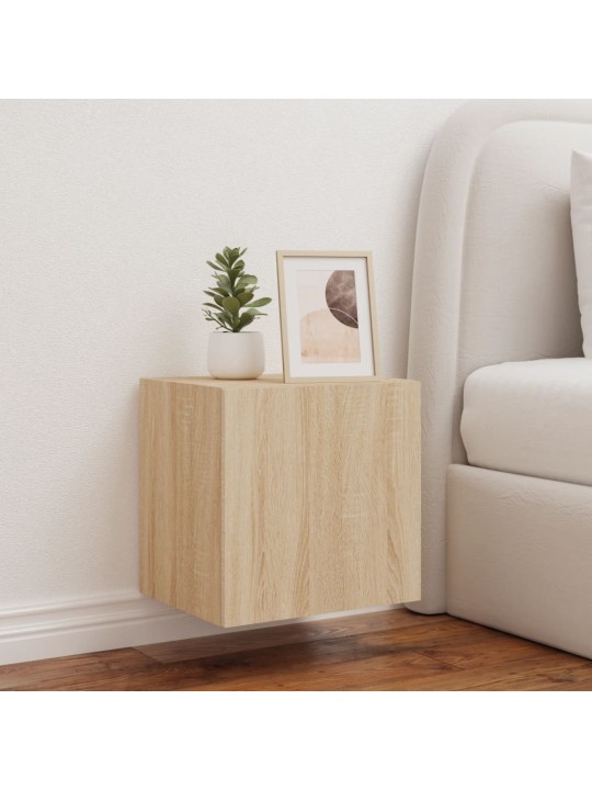 Tv plaukti ar led lampiņām, 40,5x35x40 cm, koka krāsā