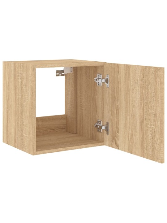 Tv plaukti ar led lampiņām, 40,5x35x40 cm, koka krāsā