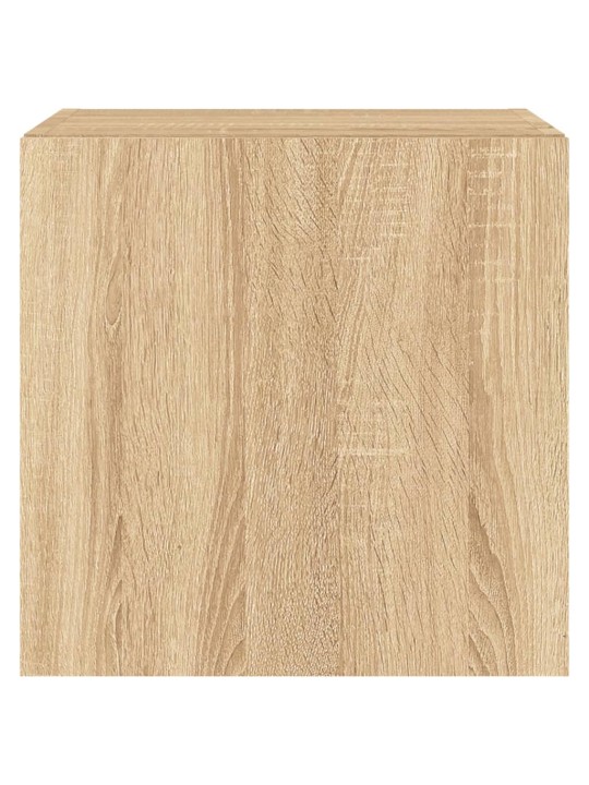 Tv plaukti ar led lampiņām, 40,5x35x40 cm, koka krāsā