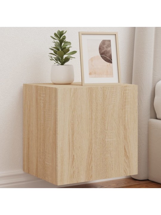Tv plaukti ar led lampiņām, 2 gab., 40,5x35x40 cm, koka krāsa