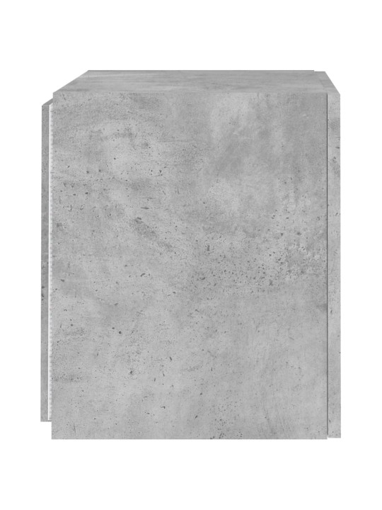 Tv galdiņi ar led lampiņām, betona pelēki, 40,5x35x40 cm
