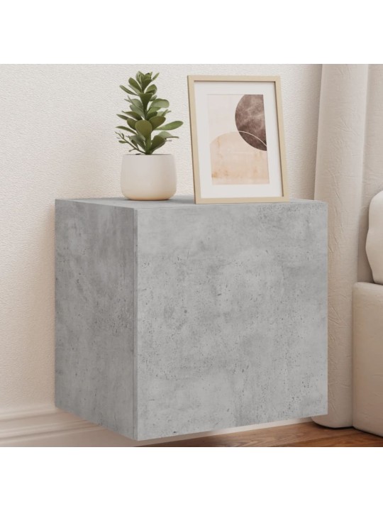 Tv galdiņi ar led lampiņām, betona pelēki, 40,5x35x40 cm