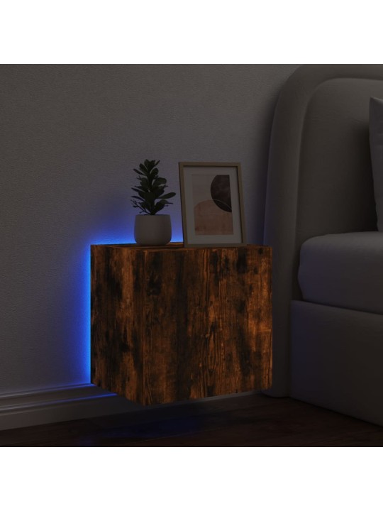 Tv plaukti ar led lampiņām, 40,5x35x40 cm, ozolkoka krāsā