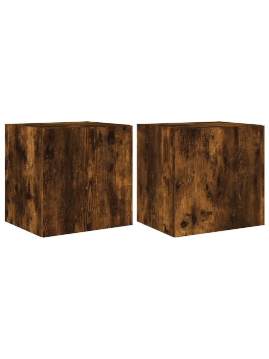 Tv plaukti ar led lampiņām, 2 gab., 40,5x35x40 cm, ozolkoka