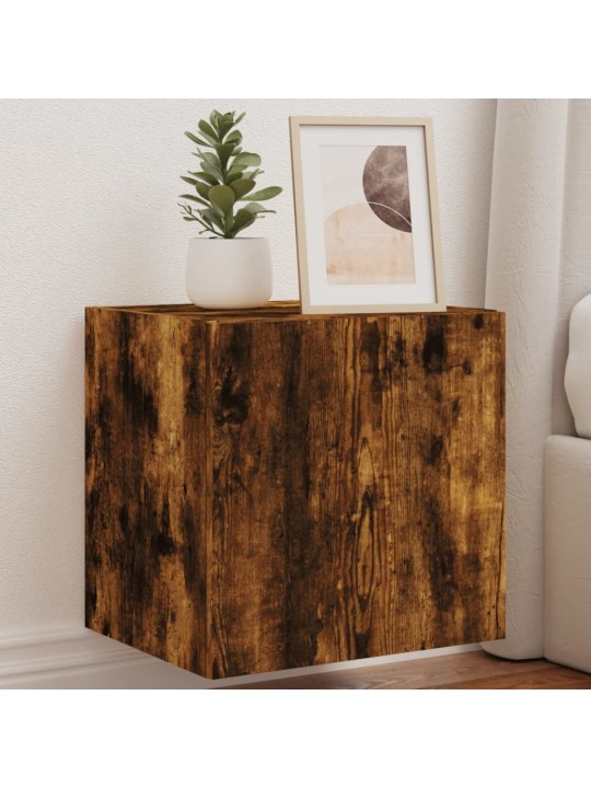 Tv plaukti ar led lampiņām, 2 gab., 40,5x35x40 cm, ozolkoka