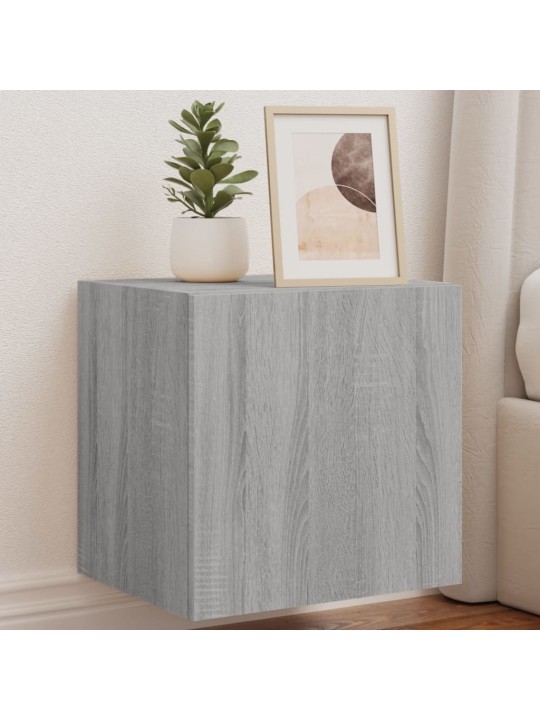 Tv skapītis ar led lampiņām, pelēka ozola krāsa, 40,5x35x40 cm