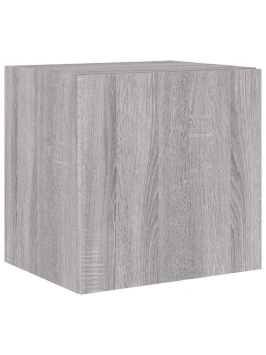 Tv plaukti ar led lampiņām, 2 gab., 40,5x35x40 cm, pelēka ozola