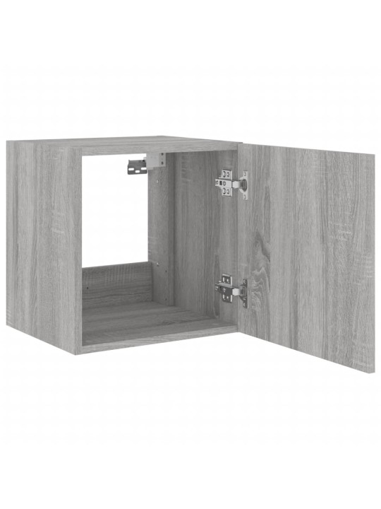 Tv plaukti ar led lampiņām, 2 gab., 40,5x35x40 cm, pelēka ozola