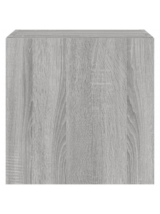 Tv plaukti ar led lampiņām, 2 gab., 40,5x35x40 cm, pelēka ozola