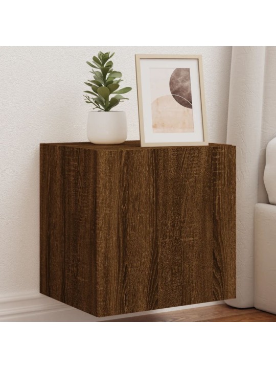Tv plaukti ar led lampiņām, 40,5x35x40 cm, brūna ozola