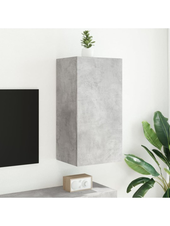 Tv galdiņi ar led lampiņām, betona pelēki, 40,5x35x80 cm