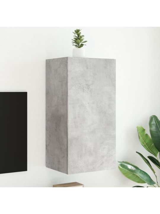Tv galdiņi ar led lampiņām, betona pelēki, 40,5x35x80 cm
